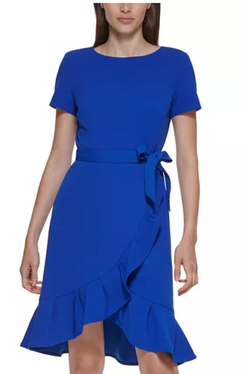 Calvin Klein Dresses & Skirts - nwt new calvin klein short sleeve Ruffle-Hem Sheath Dress size 16W